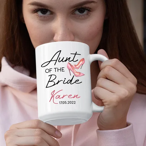 Vista 3 de Taza personalizada para la tía de la novia, taza de tía novia, regalo de boda para tía de la novia, regalo de tía de novia, taza de café de boda