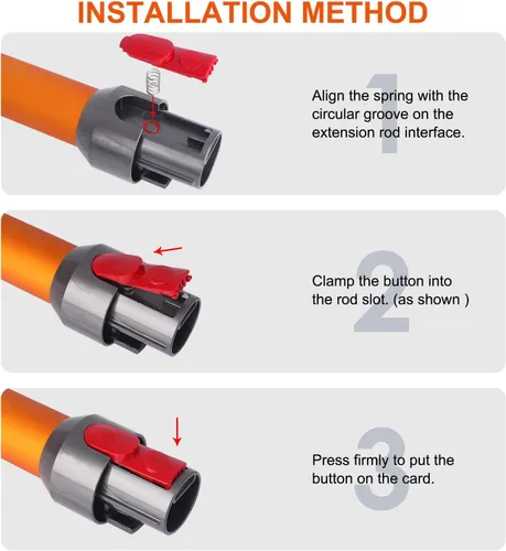 Vista 4 de Varita de Extensión/Pestillo de Clip de Cabezal Limpiador Botón de Lengüeta Compatible con Dyson V7 V8 V10 V11 V15 Partes de Transmisión Eléctrica