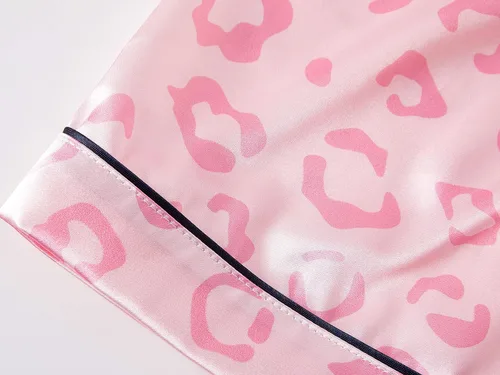 Vista 5 de Topgal Pijama de satén para niñas, estilo abrigo de unicornio y gato, conjunto de pijama sedoso con botones, talla 6-16