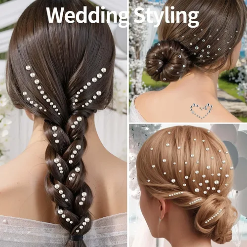 Vista 3 de Teenitor Gemas Faciales Perlas para el Cabello Diamantes de Imitación para Maquillaje Festival Joyas Faciales Joyas para el Cabello, 1300PCS
