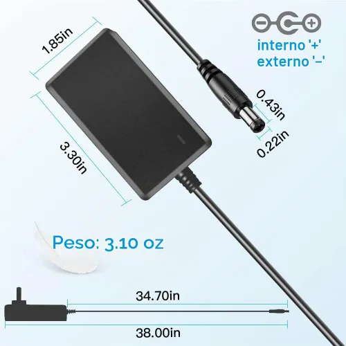 Vista 2 de Adaptador de fuente de alimentación 9V 2A Adaptador de CA de 18 W AC 100-240V a DC 9Volt 2000mA 1500mA 1000mA Convertidor de transformador
