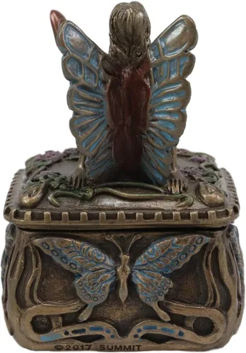 Vista 3 de Ebros - Joyero decorativo Art Nouveau Fantasía Mariposa Mariposa Hada Fae Magical Secret Garden Joyero Hadas Deseando Hadas Coleccionables Pequeña