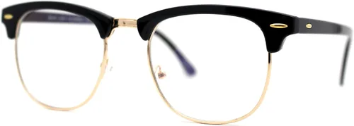 Vista 2 de SA106 Gafas de computadora con bloqueo de luz azul icónicas Brownline de media montura