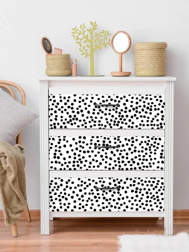 Vista 8 de Jeweluck Papel Tapiz de Despegar y Pegar con Lunares, Papel Tapiz de Pegar y Despegar 17.7" x 78.7" Papel de Contacto de Lunares Negros, Papel