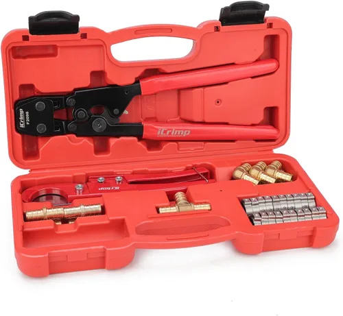 Vista 12 de iCRIMP KIT-1096D Kit de herramientas de abrazaderas de cincha PEX para abrazaderas de cincha PEX de 3/8 a 1 pulgada, con 20 piezas de anillos