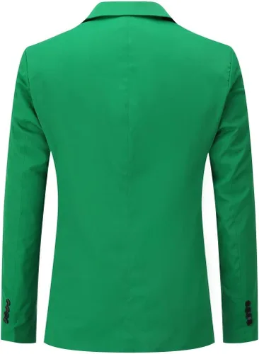 Vista 9 de YUNCLOS Chaqueta blazer casual de 1 botón con solapa con muescas para hombre