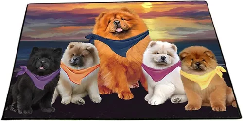 Vista 28 de Doggie of the Day Chow Chow Dogs Floor Mat - 4th of July Independence Day - Best Dog Doormat - Protector Decor - Unique Portrait Art - Premium