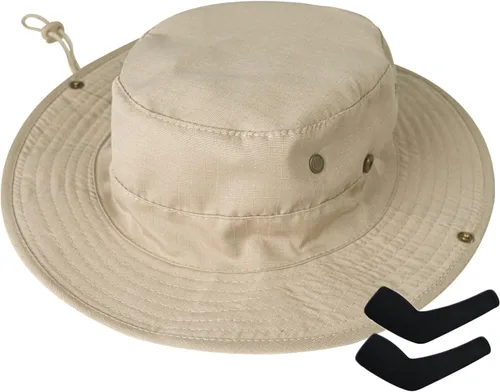 Vista 11 de Sombreros de sol para hombres y mujeres, sombrero de safari plegable 1pack-beigesleeves