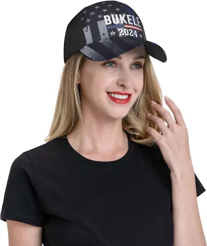 Vista 8 de Nayib Bukele 2024 - Gorra Tucker Gorras de béisbol ajustables, color negro, Negro