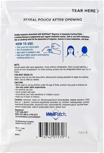 Vista 2 de Parche de enfriamiento para migraña Well Patch - 4 unidades, paquete de 3