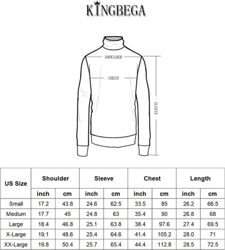 Vista 6 de KINGBEGA Suéteres de cuello alto para hombre, ajuste delgado, básicos, térmicos, casuales, de manga larga