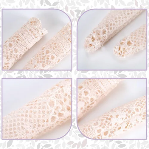 Vista 3 de Sotiff - 10 pares de medias de encaje para muñeca para ropa de muñeca Calcetines largos hechos a mano con patrones huecos de encaje, accesorios
