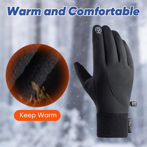 Vista 2 de Saker - Guantes térmicos de alta calidad para hombre, guantes de ciclismo para clima frío, resistentes al viento, resistentes al agua, con agarre