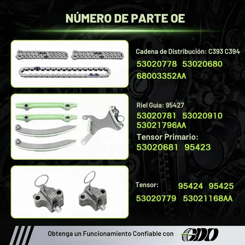 Vista 4 de Kit de cadena de distribución 4.7 con tensor 9-0393SX para Dodge RAM Dakota Durango 1999-2008, Jeep Grand Cherokee Commander, Mitsubishi Raider V8