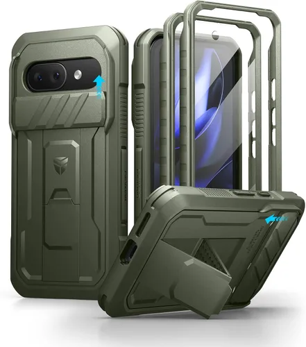 Vista 30 de Dexnor Funda para Google Pixel 9 Pro XL con cubierta deslizante para cámara y protector de pantalla integrado y soporte de alta resistencia, funda