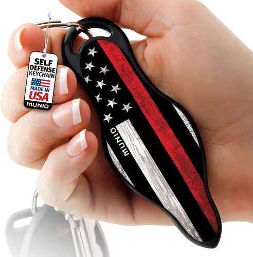 Vista 14 de MUNIO Llavero de defensa personal – Herramienta de seguridad ligera, elegante y portátil para mujeres y hombres – Kubotan no letal, fácil de usar