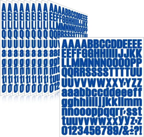 Vista 16 de 1550 piezas de 10 hojas de calcomanías de letras, calcomanías de números y alfabeto de buzón de vinilo, calcomanías autoadhesivas impermeables