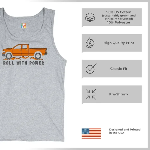 Vista 55 de Tee Hunt Camisetas gráficas y camisetas sin mangas para hombre Roll with Power Pickup Truck