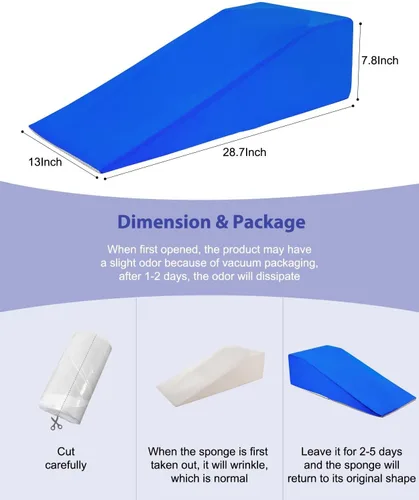 Vista 5 de Almohada de rodilla para cirugía de pierna recta con funda de enfriamiento, almohada de pierna para elevación de circulación sanguínea, cuña