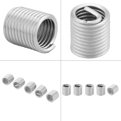 Vista 8 de 100 piezas de acero inoxidable SS304 en espiral de alambre helicoidal insertos de rosca M8 x 1.25 x 2D longitud para reparación helicoidal