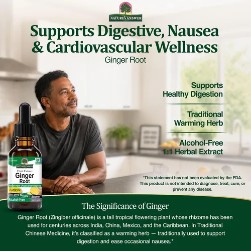 Vista 6 de Nature's Answer Extracto de raíz de jengibre sin alcohol, 1 oz, vegano, sin OMG