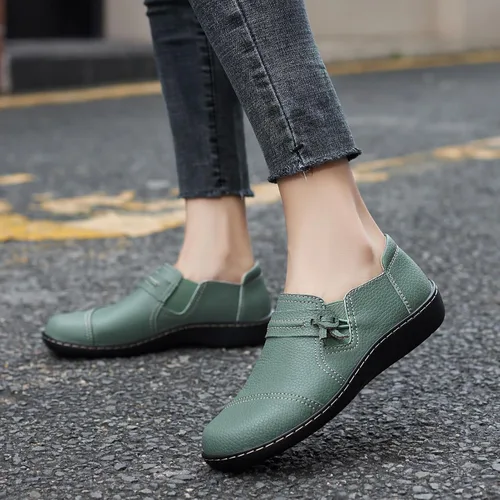 Vista 7 de LAZYPOP Mocasines de cuero clásicos y cómodos para mujer, bonitos zapatos de vestir informales, ligeros, para caminar, zapatos planos