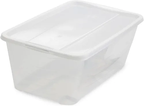 Vista 2 de Life Story Caja de almacenamiento rectangular de plástico transparente de 6 cuartos de galón para organización del hogar y el armario, paquete de 4