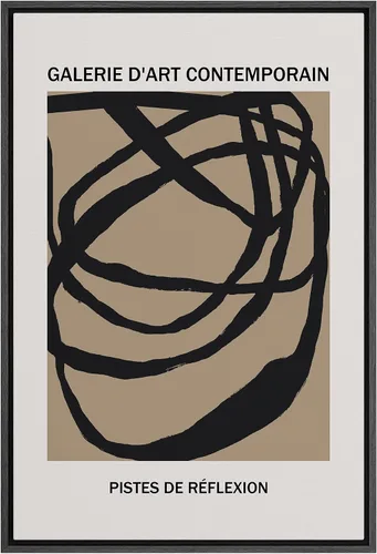 Vista 11 de SIGNLEADER Lienzo enmarcado para pared, paisaje pastel abstracto negro, naturaleza, ilustraciones de área silvestre, arte moderno, decorativo