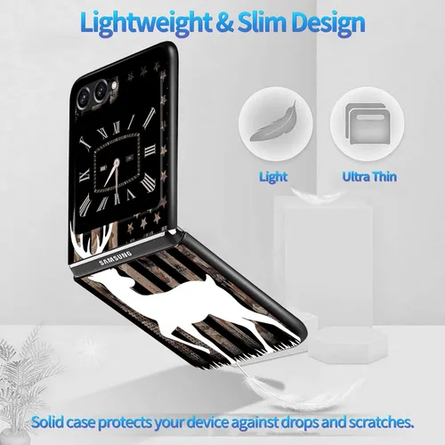 Vista 3 de Funda para Samsung Galaxy Z Flip 5 5G, Galaxy Z Flip 5, PC duro a prueba de golpes, plegable, duradera, resistente a los arañazos, para Samsung Z