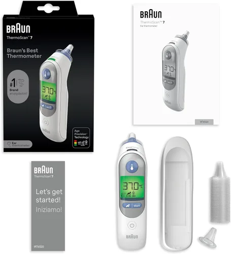 Vista 9 de Braun Termómetro Thermoscan 7 IRT6520 + 40 filtros de lente ThermoScan