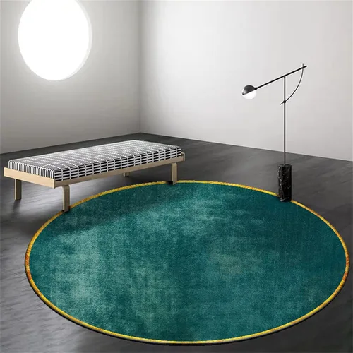 Vista 9 de HM&DX Alfombras de lujo ligeras 3D, modernas alfombras circulares abstractas de mármol, lujosas, lavables, antideslizantes, circulares, para sala