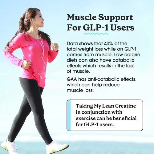 Vista 7 de Fit & Lean Creatina para mujeres, complejo de creatina en polvo My Lean con GAA, rendimiento muscular, función cognitiva y menos hinchazón