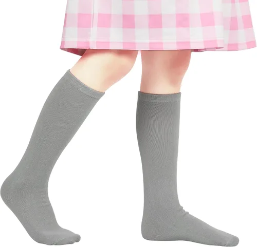 Vista 7 de Dxhycc 3 pares de calcetines de tubo hasta la rodilla para niños, calcetines de fútbol para la escuela, de algodón, uniforme, calcetines deportivos