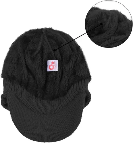 Vista 83 de Janey&Rubbins Gorro de punto diario con orejeras con forro polar y calavera