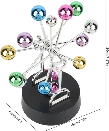 Vista 3 de Noria de movimiento perpetuo, Newtons Cradle Pendulum Bolas de equilibrio de movimiento perpetuo para decoración del hogar y entusiastas