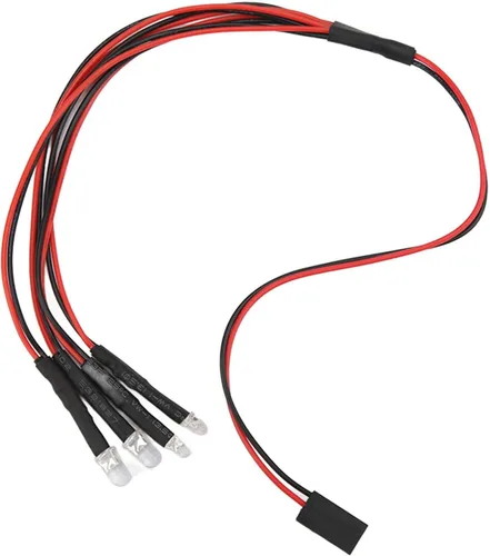 Vista 7 de Luces LED del coche de RC, simulación 5-9V 2 blanco 2 rojo RC camión luces LED atractivas para Axial Scx24