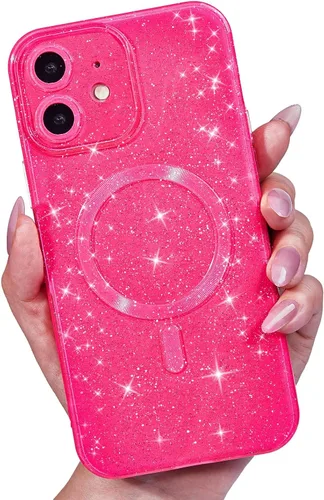 Vista 29 de LoeoeL Funda para iPhone 12 con Purpurina Compatible con Magsafe, Femenina Linda Brillante Magnética Mag Safe Bonita Funda para Teléfono