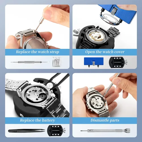 Vista 2 de Eventronic Kit de herramientas de repuesto de batería de reloj, herramienta de extracción de espalda de reloj, herramienta de abridor de caja