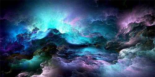 Vista 9 de AOFOTO Telón de fondo de nebulosa de galaxia misteriosa de ciencia ficción futurista de nubes azules y moradas, fondo de fotografía, universo