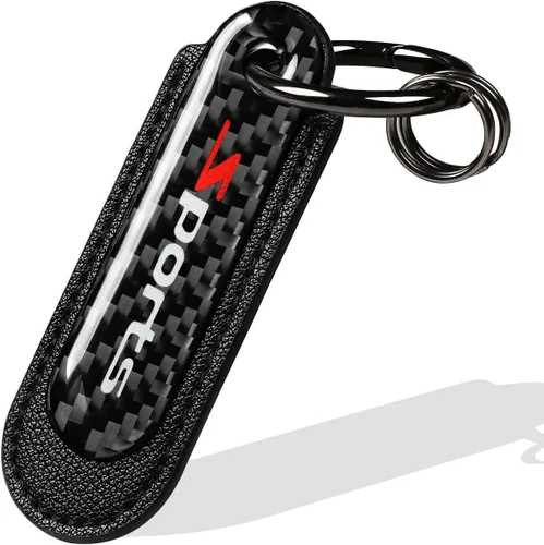 Vista 8 de muekzru Juego de Llavero de Fibra de Carbono y Cuero para Coche, Llavero Universal de Moda y Deportes para Negocios, Regalo de Cumpleaños