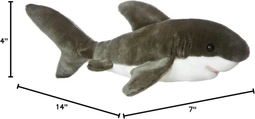 Vista 2 de Aurora® Adorable Flopsie™ - Animal de peluche con diseño de tiburón, facilidad para jugar, compañeros intemporales, color gris, 12 pulgadas