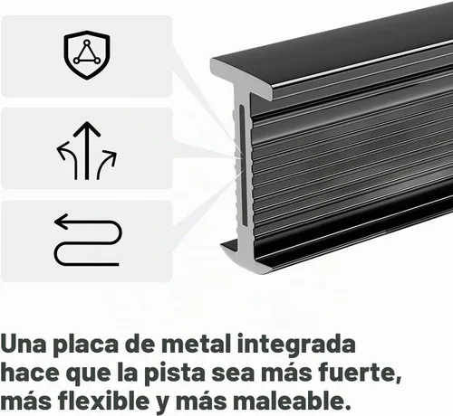Vista 7 de AJAZZ Riel de cortina de techo flexible y plegable, riel de cortinas curvado para montaje en techo, varilla de 3 m (9.8 pies), negro, riel