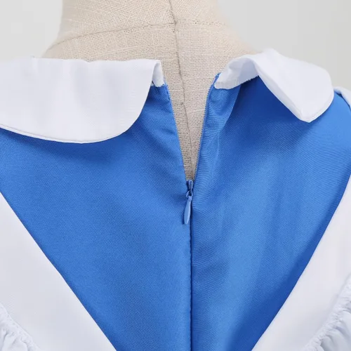 Vista 6 de Colorful House Traje de cosplay de anime para adultos, disfraz de sirvienta azul, delantal, 4 piezas, conjunto de vestido de sirvienta de lolita