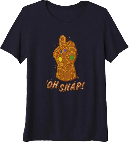 Vista 3 de Marvel Guante de pan de jengibre Oh Snap! Camiseta Holiday Premium Negro