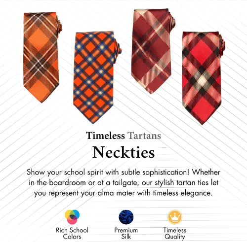 Vista 2 de Timeless Tartans Silk Necktie, Men’s Classic Woven Silk Neck Tie, Officially Licensed Collegiate Gift & Clothing Accessories