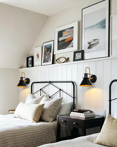 Vista 6 de WILON Juego de dos apliques de pared dorados y negros, lámpara de pared moderna de granja, lámpara de pared industrial para interiores, para baño