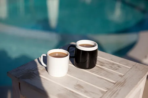 Vista 2 de Juego de 10 tazas irrompibles para café y té con asa, de plástico de policarbonato, totalmente resistente al calor