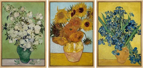 Vista 148 de wall26 Lienzo enmarcado para pared, juego de arte con flores de almendra de Vincent Van Gogh, naturaleza, ilustraciones de área silvestre, bellas