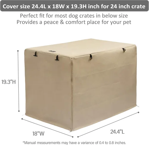 Vista 3 de X-ZONE PET - Funda impermeable para jaula de perro, 24 pulgadas, color beige