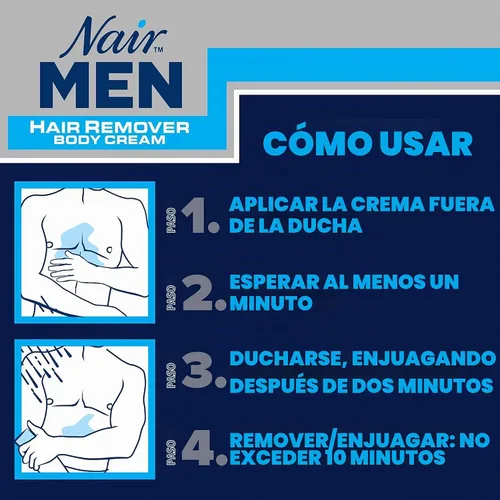 Vista 4 de Nair Crema corporal depilatoria para hombres, 12 onzas (paquete de 2)